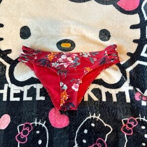 Hollister Floral Red Bikini Bottom